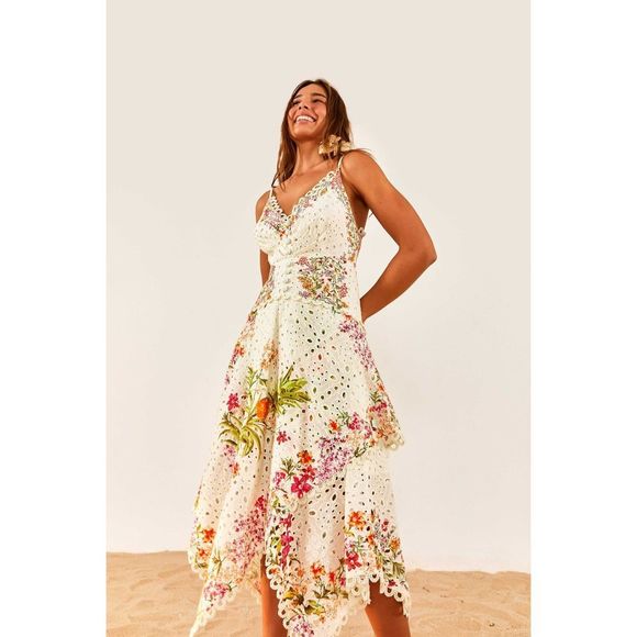 FARM Rio Dresses & Skirts - NWOT Farm Rio Delicate Forest Scarves Midi Dress Size S $295